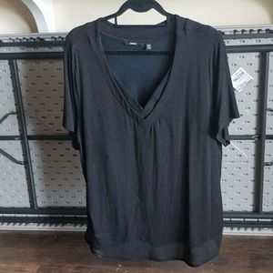 Betabrand XXL V-neck Short Sleeve Black T Shirt